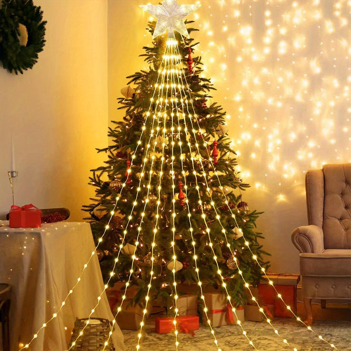 1 Pacote de Luzes de Natal de Estrela de LED / Decoração