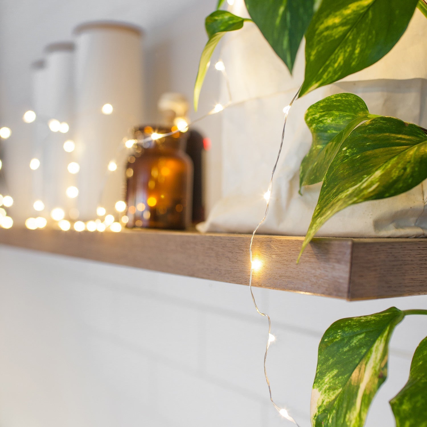 100 micro luzes de fada LED brancas quentes / Decoração