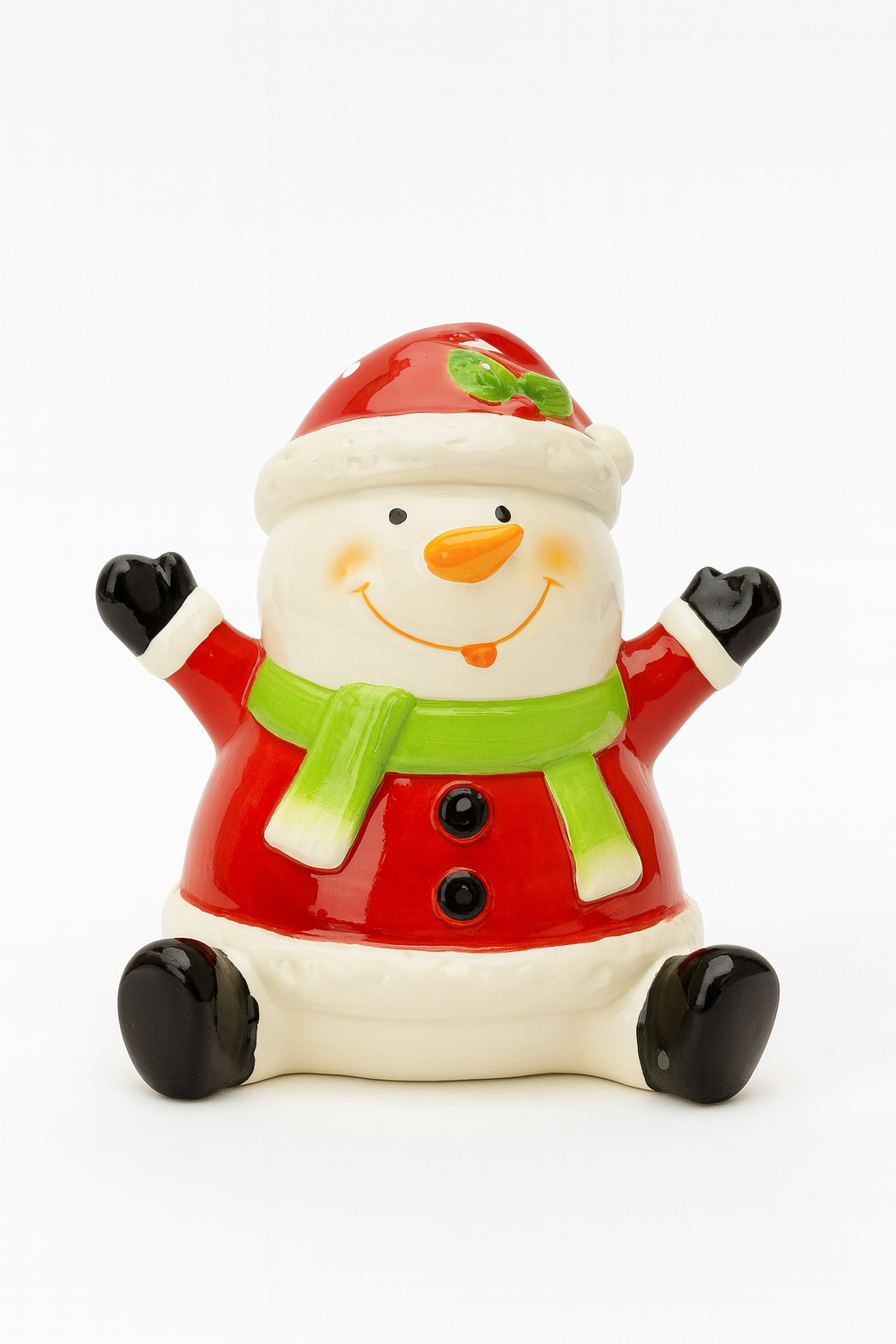 Boneco de Neve Natalino em Cerâmica – Decoração Festiva / Decoração