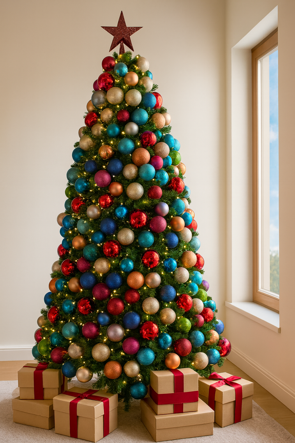 Árvore de Natal Colorida Luxo