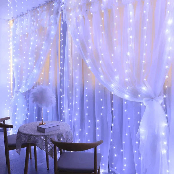 Cortina de Luz de Led com 300 Luzes e 8 Modos para Natal / Iluminação