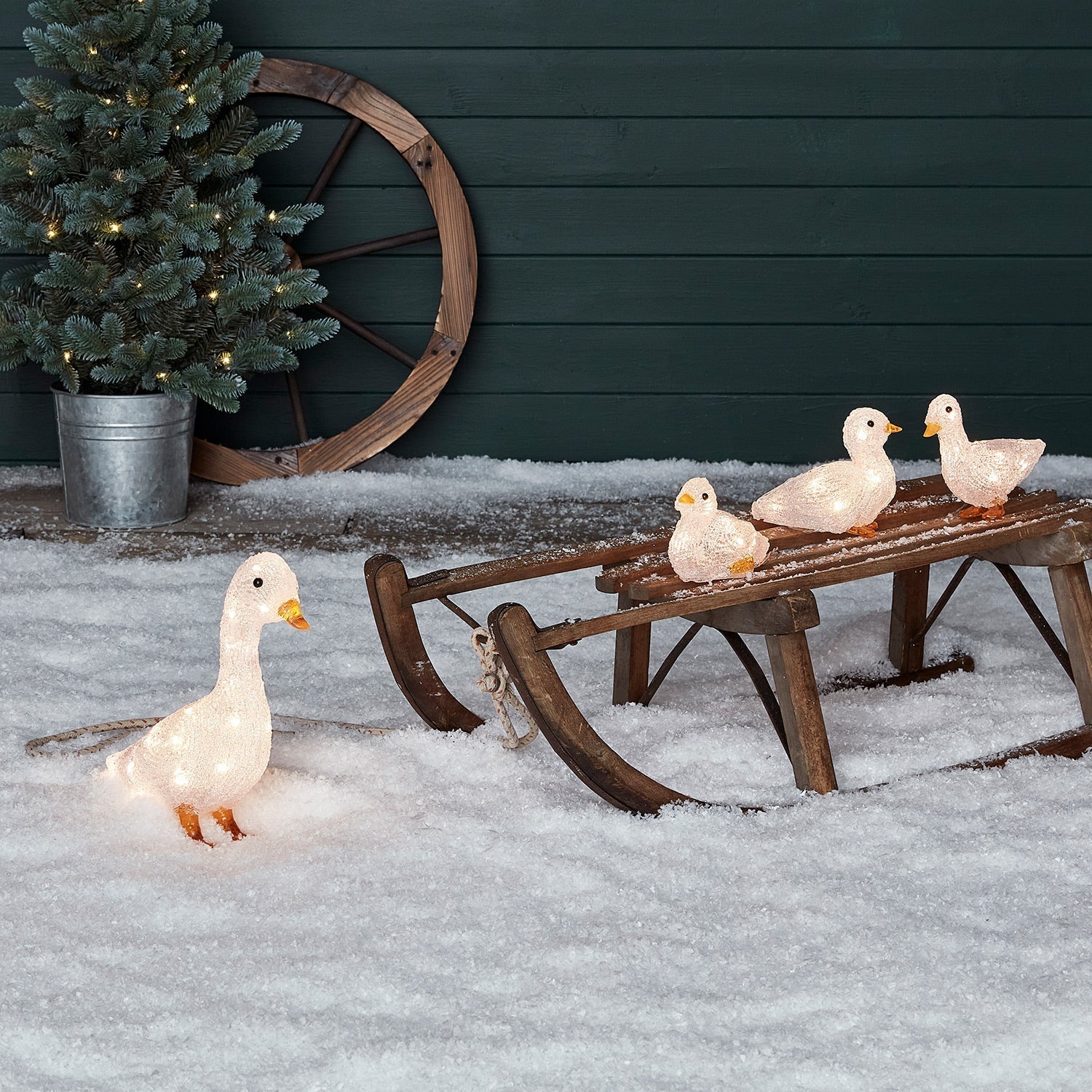 Figura de Natal de Pato Acrílico / Decoração