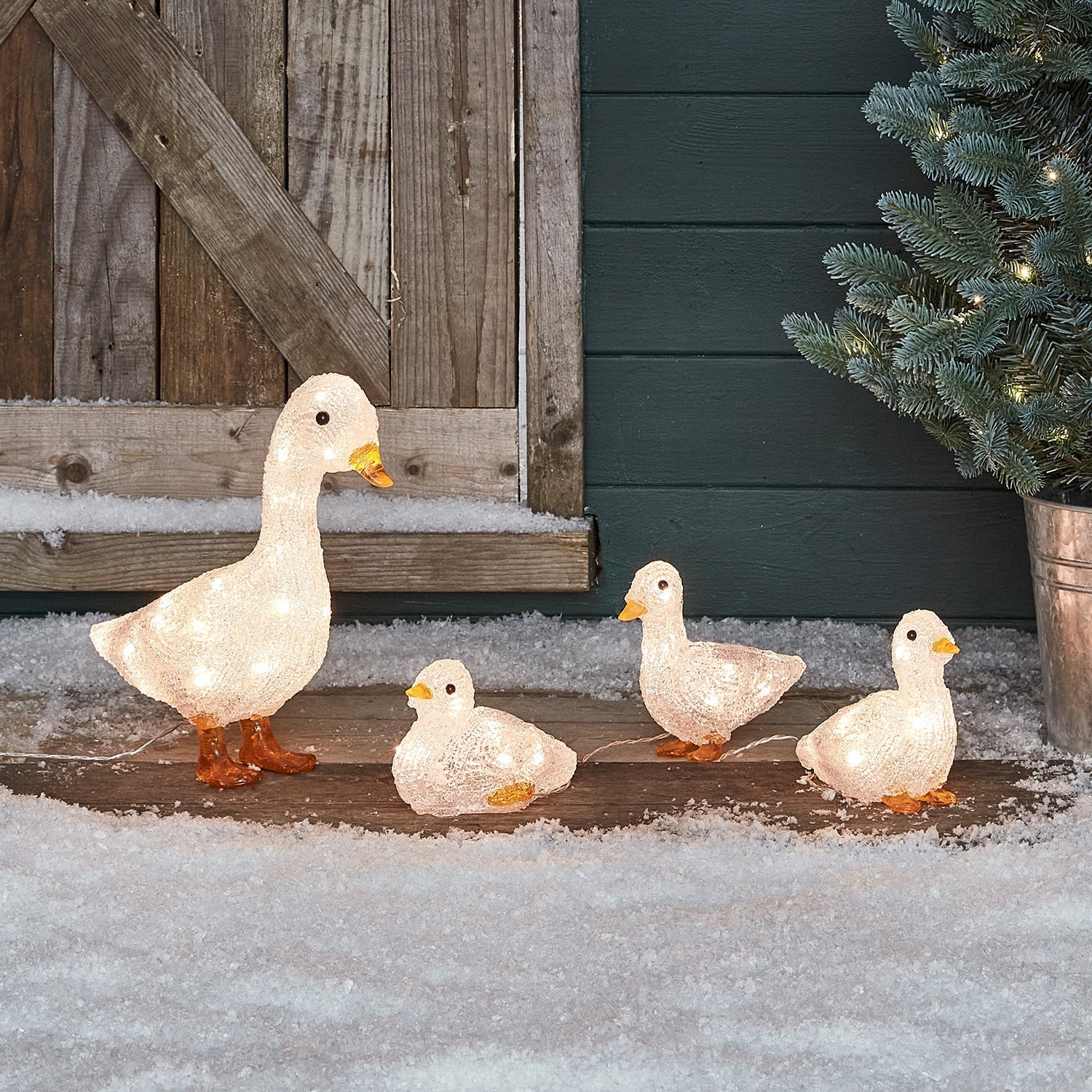 Figura de Natal de Pato Acrílico / Decoração