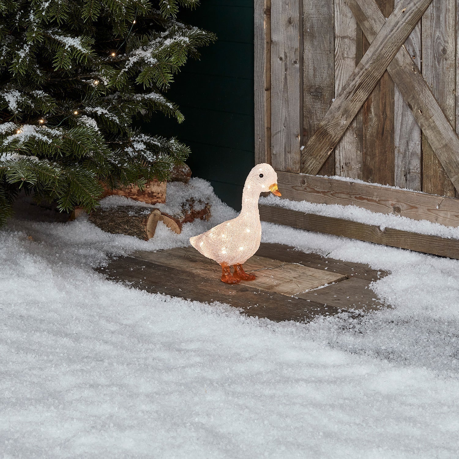 Figura de Natal de Pato Acrílico / Decoração