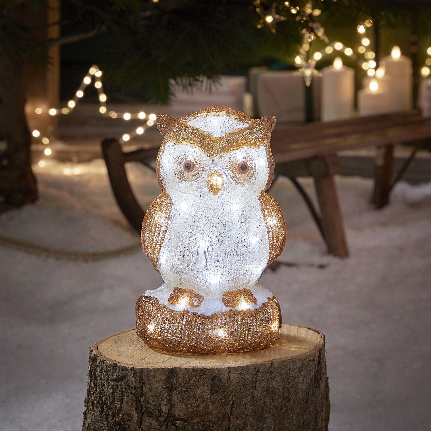 Figura de Natal ao ar livre de coruja de 24cm / Decoração