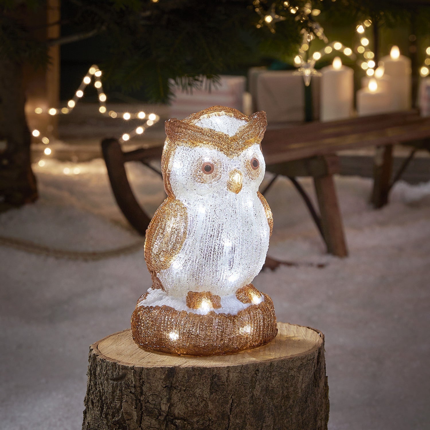 Figura de Natal ao ar livre de coruja de 24cm / Decoração