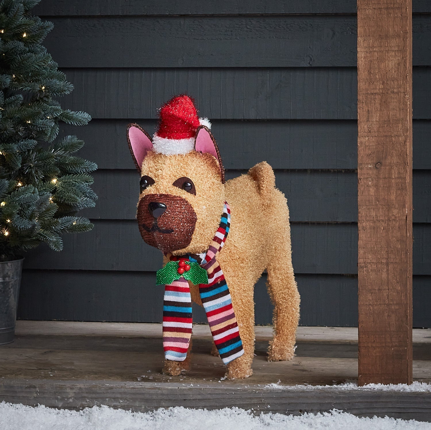 Figura de Natal do Bulldog Francês / Decoração