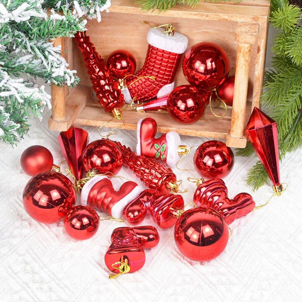 Conjunto Decorações Pendentes para Árvore de Natal Ice Christmas  21 Peças / Decoração