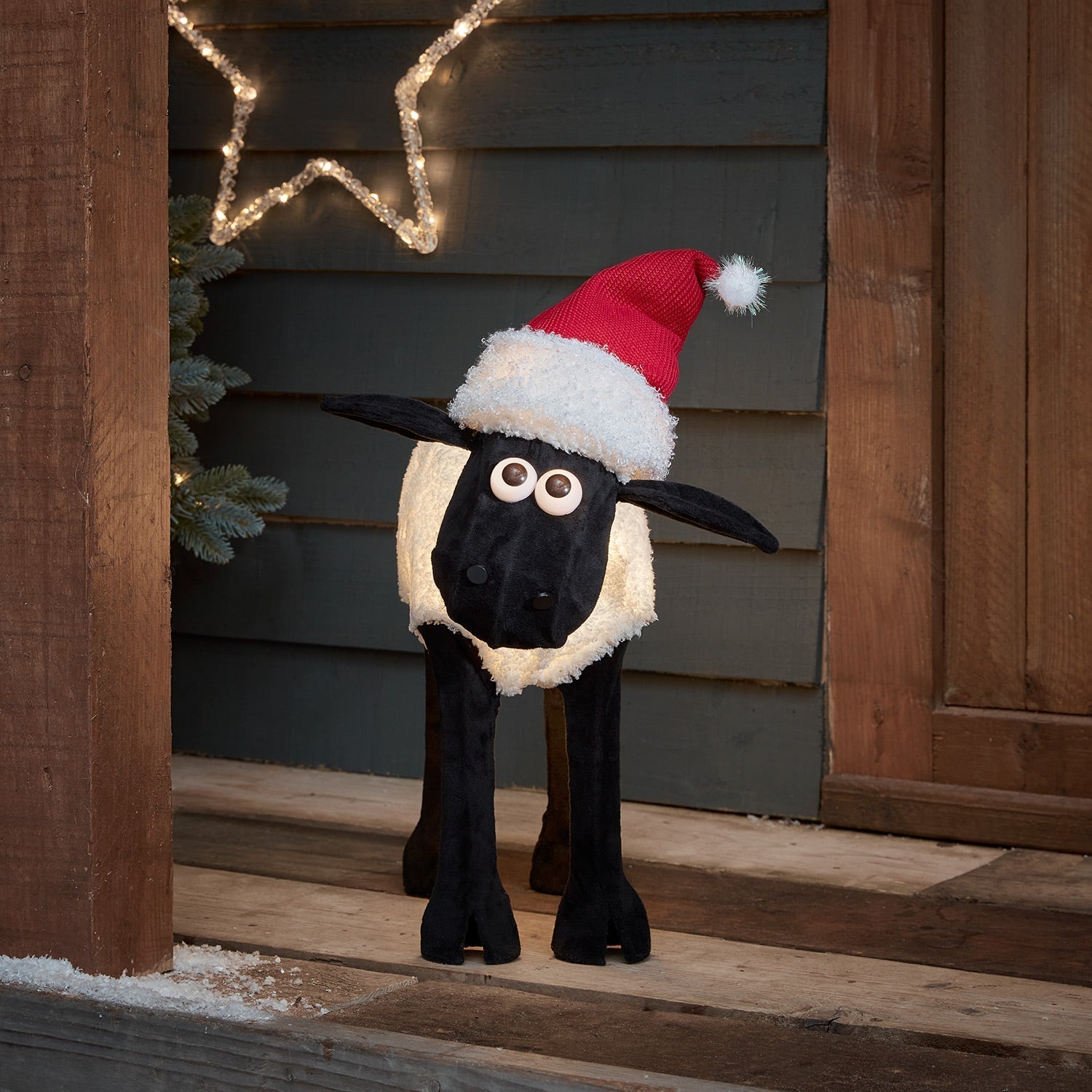 Figura de Natal Ovelha Negra iluminada ( Shaun the Sheep )/ Decoração