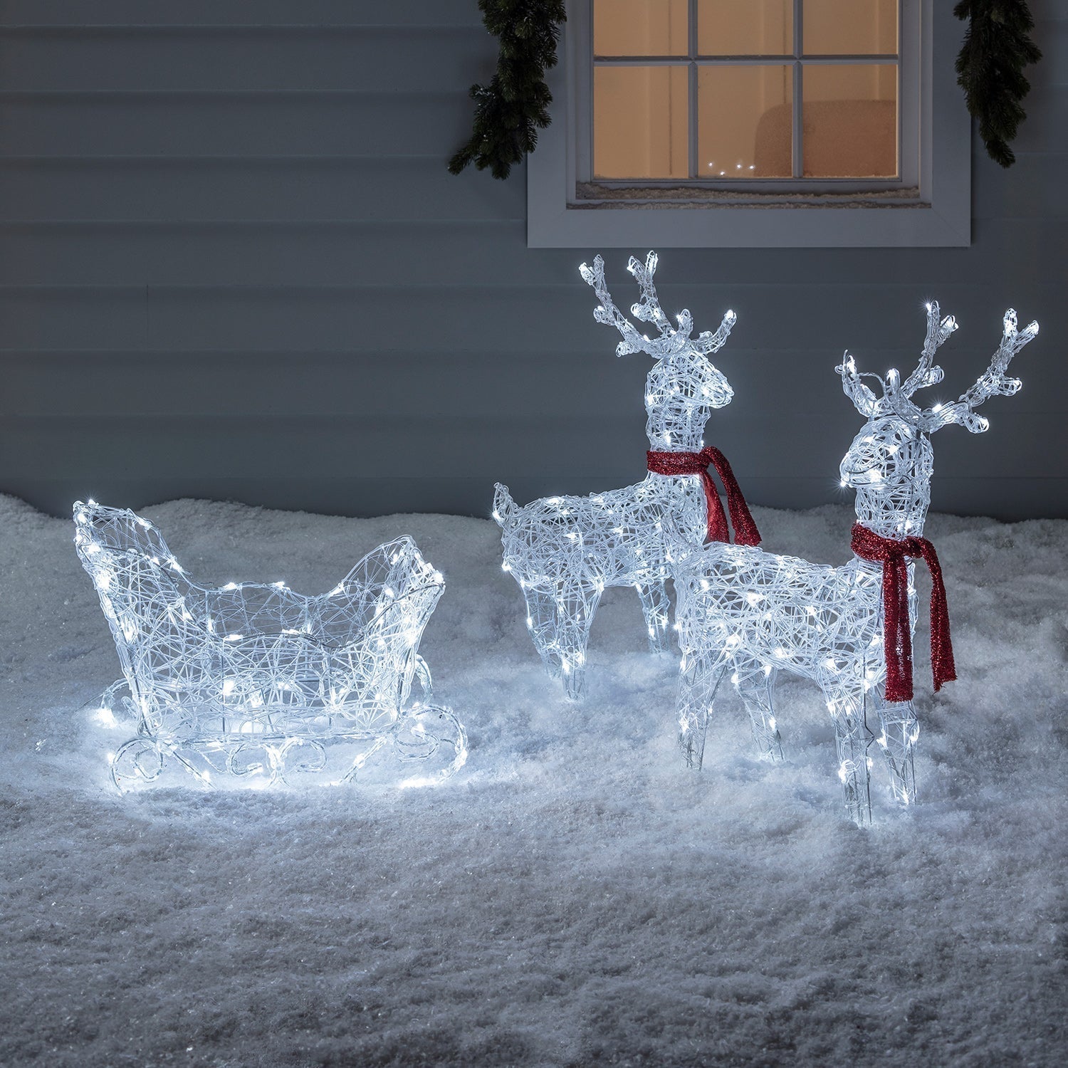 Figura de Natal Renas e Treno iluminados / Decoração