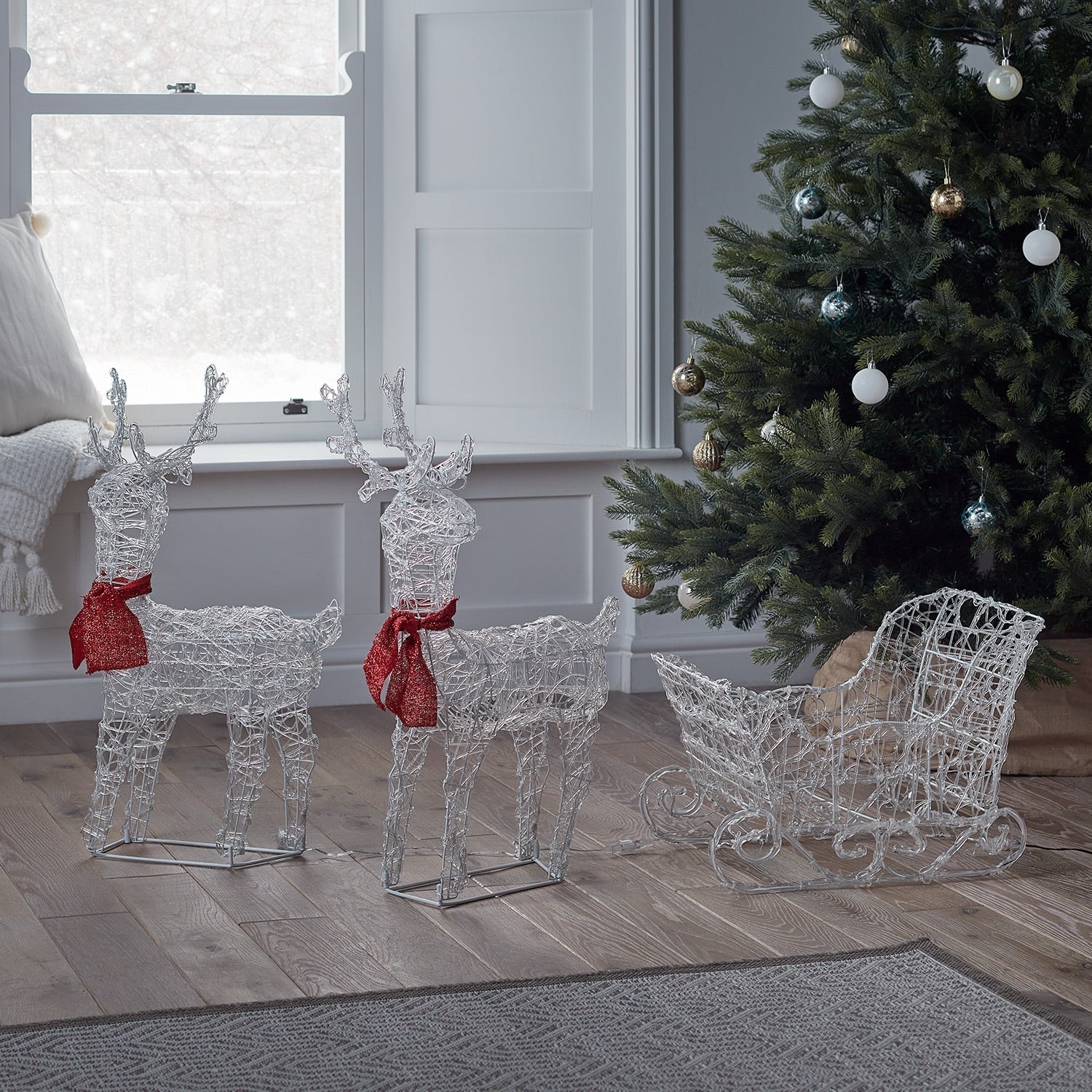 Figura de Natal Renas e Treno iluminados / Decoração