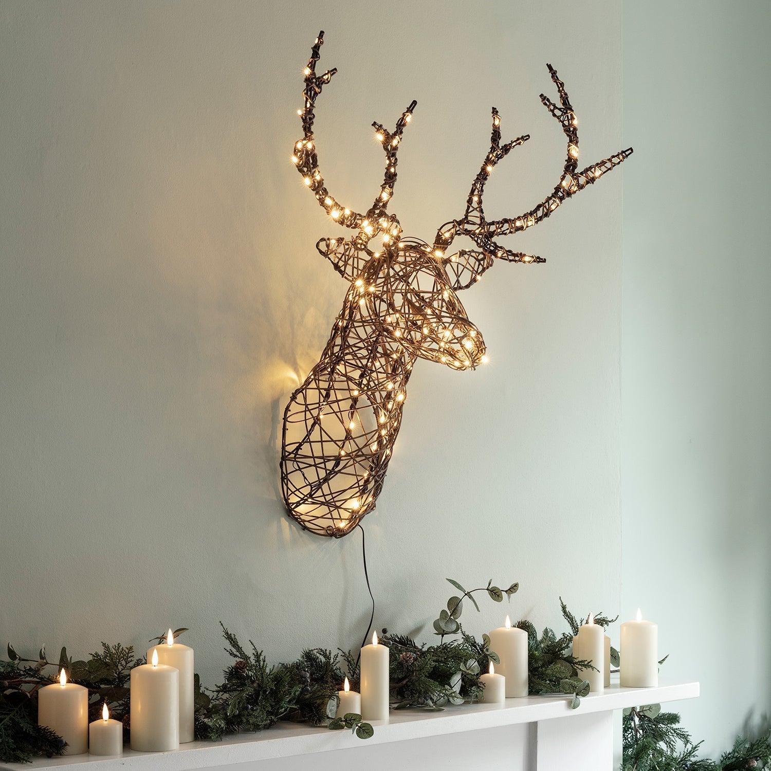 Cabeça de Rena Iluminada / Decoração