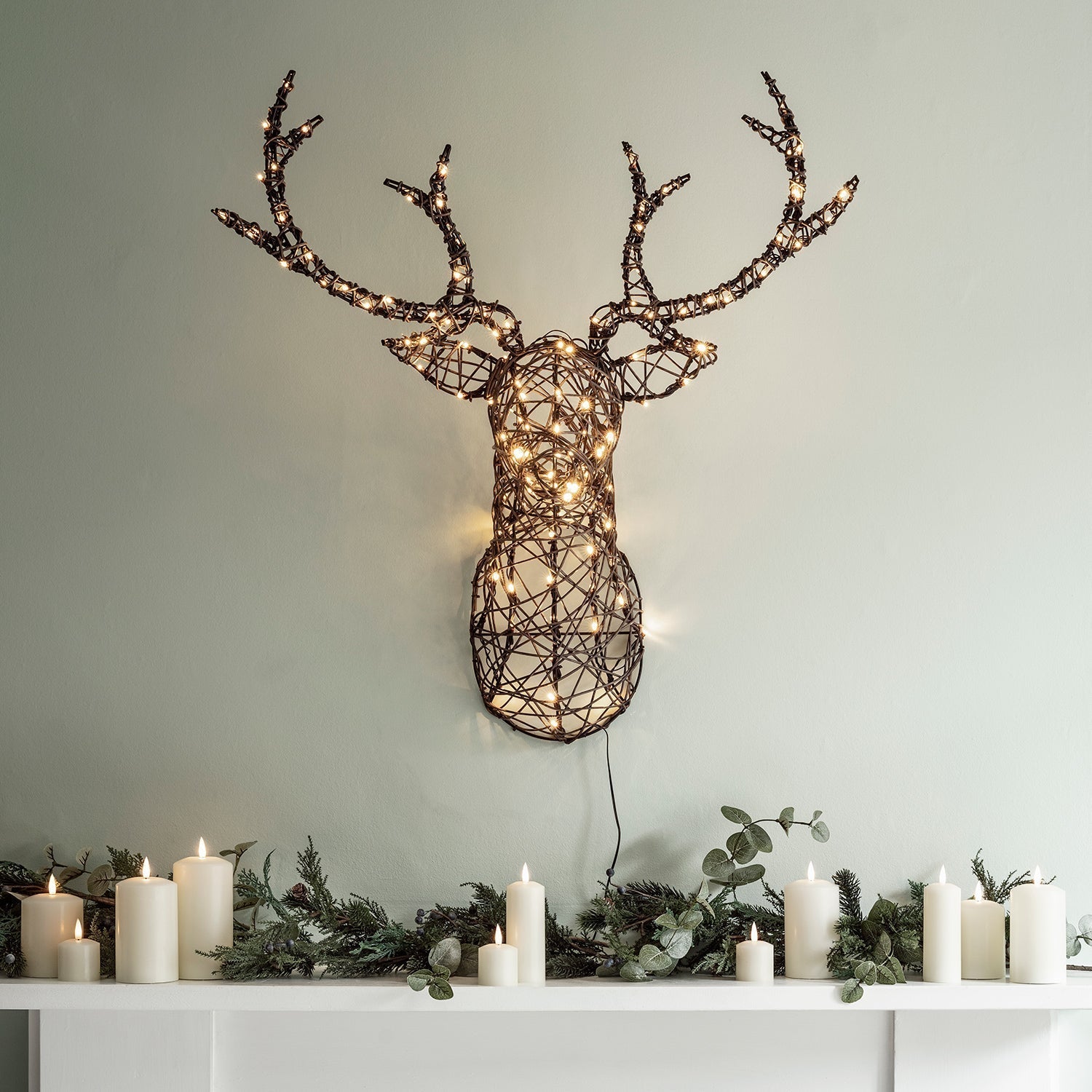 Cabeça de Rena Iluminada / Decoração